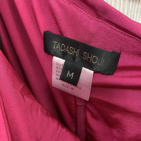 Tadashi Shoji Rose Fuschia Ruched Draped Dress Medium NWT - Picture 3 of 9